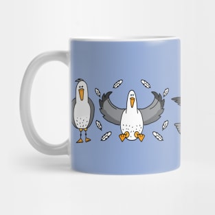 Funny Flock of Seagulls Illustration Mug